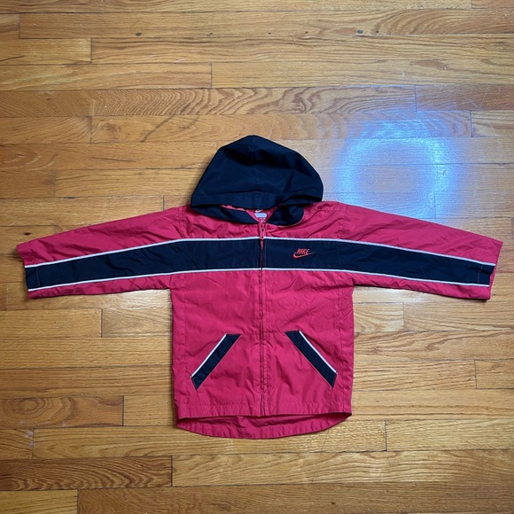 Nike Red and Black Hooded Jacket Kids - Picture 1 of 3